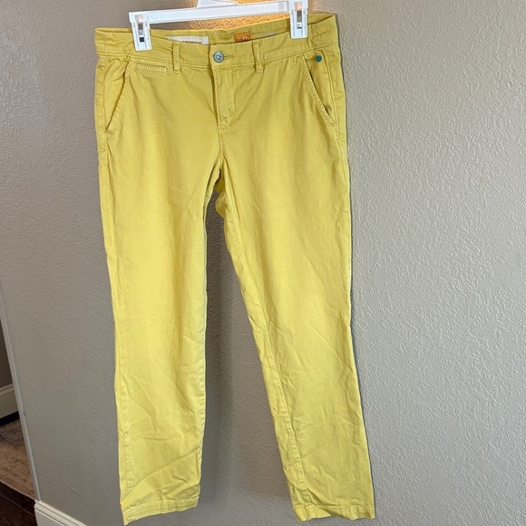 Anthropologie Pants - Anthropologie Pilcro And The Letterpress Mustard Hyphen Relaxed Fit Pants/Sz 29
